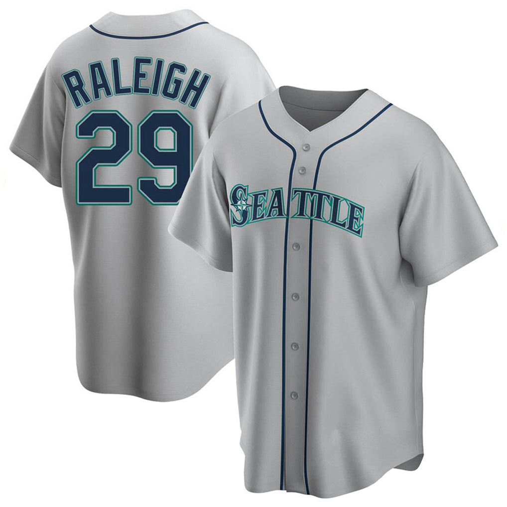 Odoa S.Mariners #29 Cal Raleigh Player Gray Home Game Stitched Jerseys