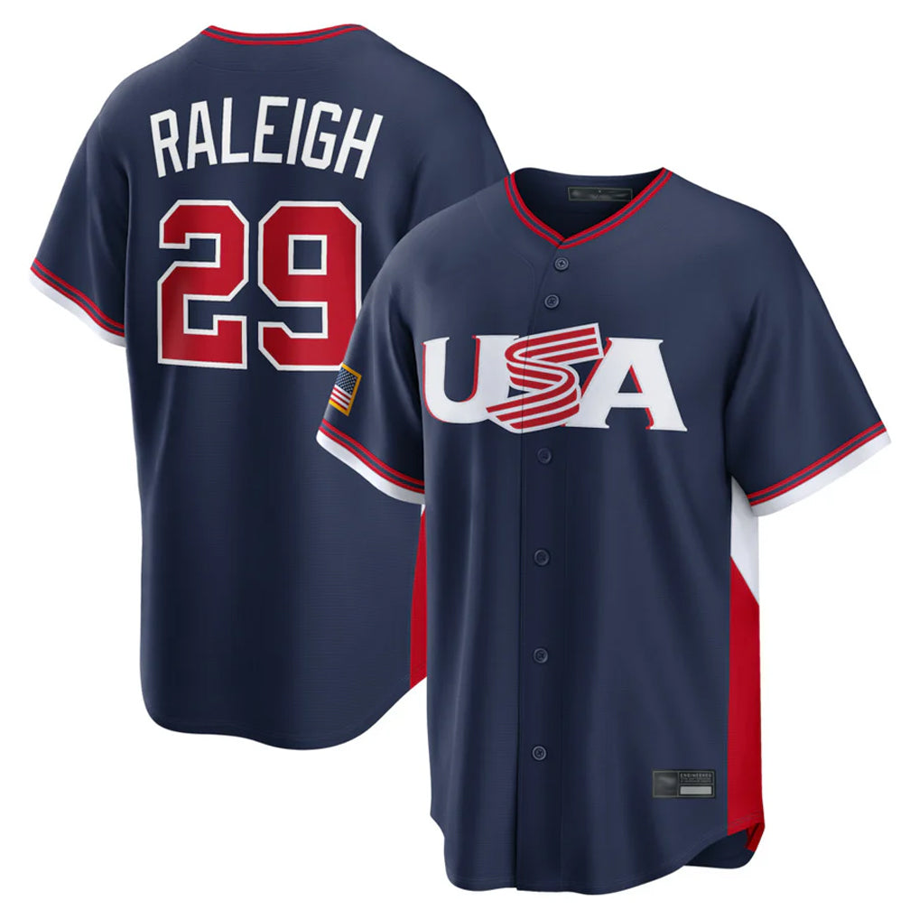 Odoa S.Mariners #29 Cal Raleigh Player Navy USA 2026 World Classic Game Stitched Jerseys