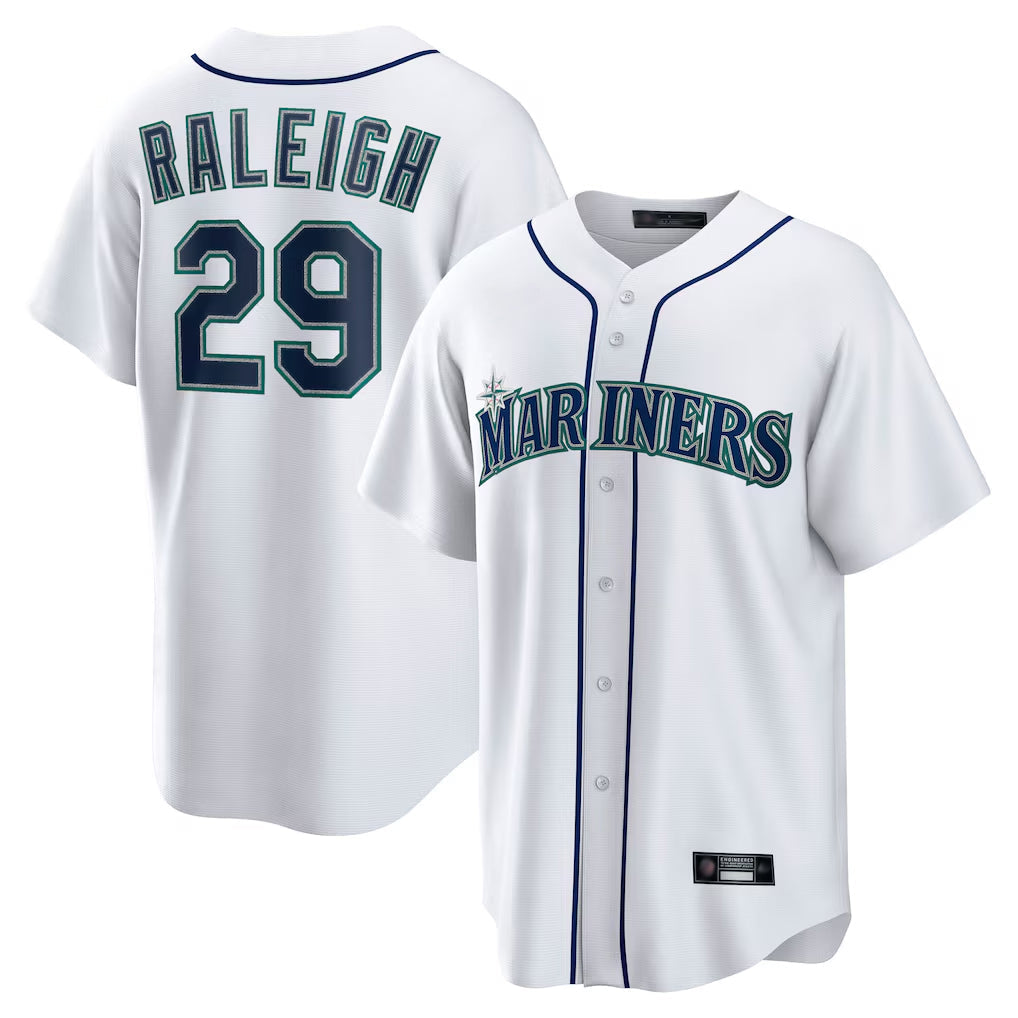 Odoa S.Mariners #29 Cal Raleigh Player White Home Game Stitched Jerseys