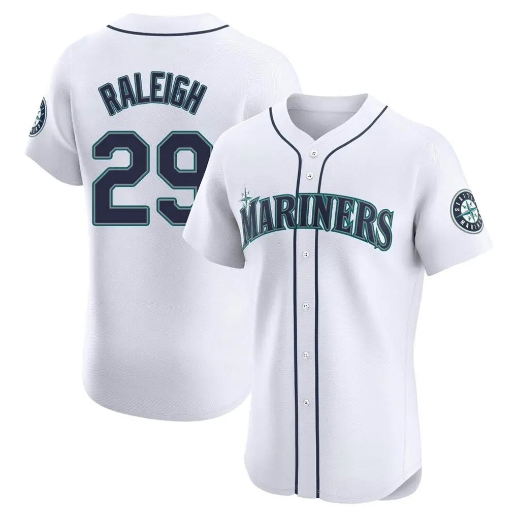 Odoa S.Mariners #29 Cal Raleigh Player White Home Limited Elite Stitched Jerseys