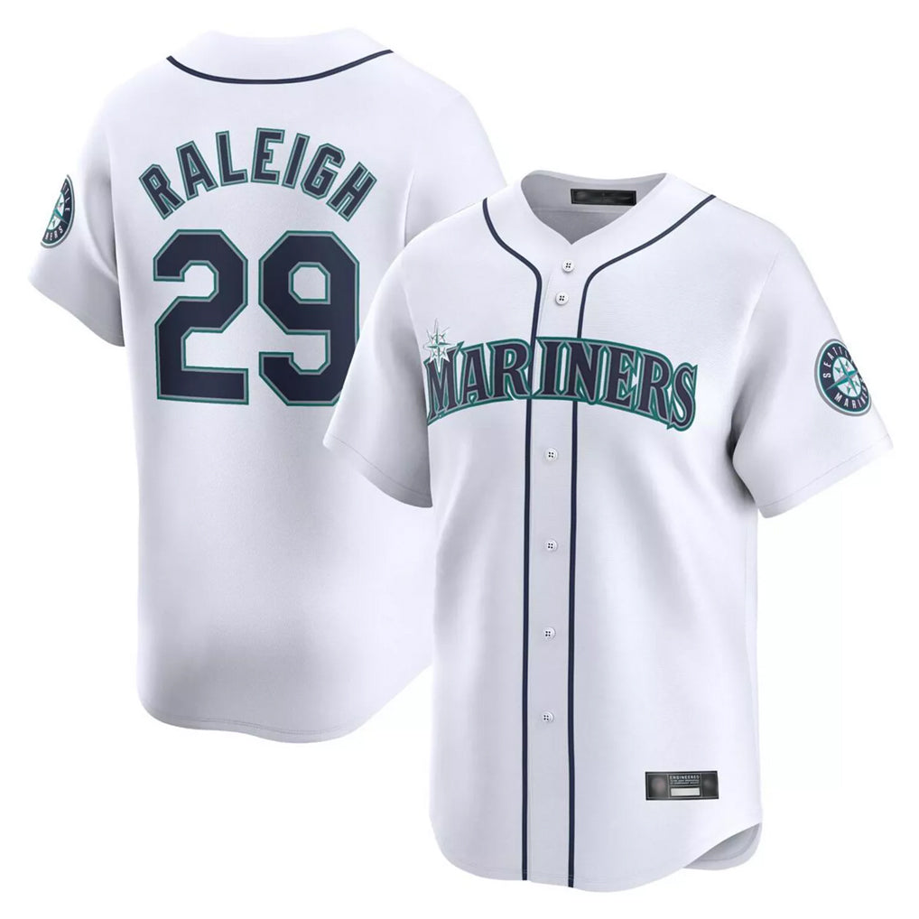 Odoa S.Mariners #29 Cal Raleigh Player White Home Limited Stitched Jerseys