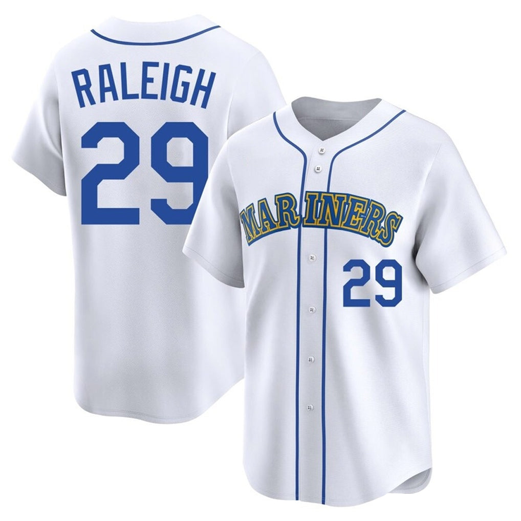 Odoa S.Mariners #29 Cal Raleigh Player White Pitch Fashion Game Stitched Jerseys