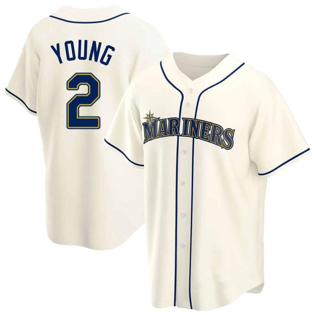 Odoa S.Mariners #2 Cole Young Player Cream Home Game Stitched Jerseys