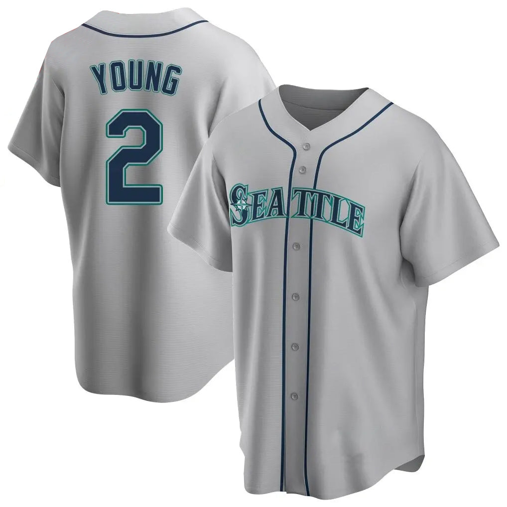 Odoa S.Mariners #2 Cole Young Player Gray Home Game Stitched Jerseys
