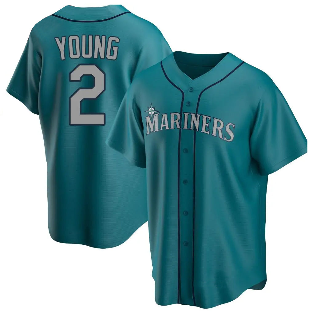 Odoa S.Mariners #2 Cole Young Player Teal Home Game Stitched Jerseys