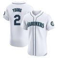 Odoa S.Mariners #2 Cole Young Player White Home Limited Elite Stitched Jerseys