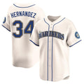Odoa S.Mariners #34 Felix Hernandez Player Cream Home Limited Stitched Jerseys