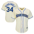 Odoa S.Mariners #34 Felix Hernandez Player Cream Majestic Home Cool Base Limited Stitched Jerseys