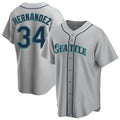 Odoa S.Mariners #34 Felix Hernandez Player Gray Home Game Stitched Jerseys