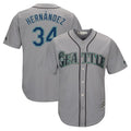 Odoa S.Mariners #34 Felix Hernandez Player Gray Majestic Home Cool Base Limited Stitched Jerseys