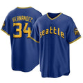 Odoa S.Mariners #34 Felix Hernandez Player Royal City Connect Home Game Stitched Jerseys