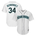 Odoa S.Mariners #34 Felix Hernandez Player White Majestic Home Cool Base Limited Stitched Jerseys