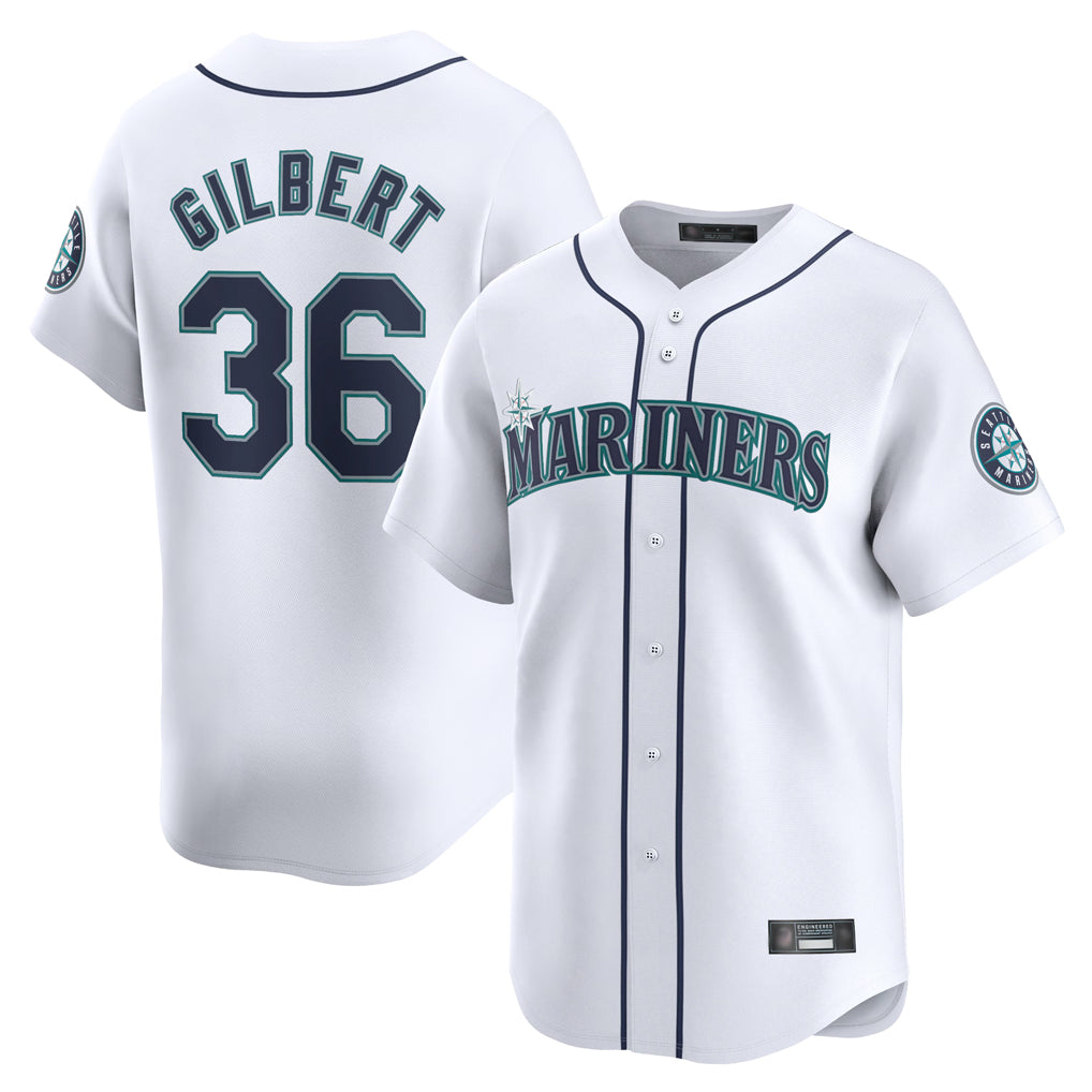 Odoa S.Mariners #36 Logan Gilbert Player White Home Limited Stitched Jerseys