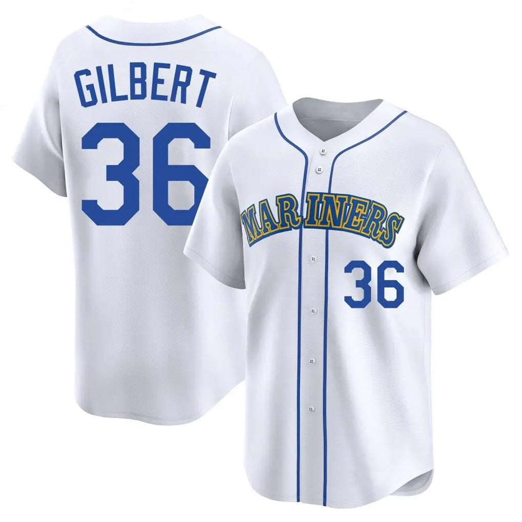 Odoa S.Mariners #36 Logan Gilbert Player White Throwback Cooperstown Collection Limited Game Stitched Jerseys