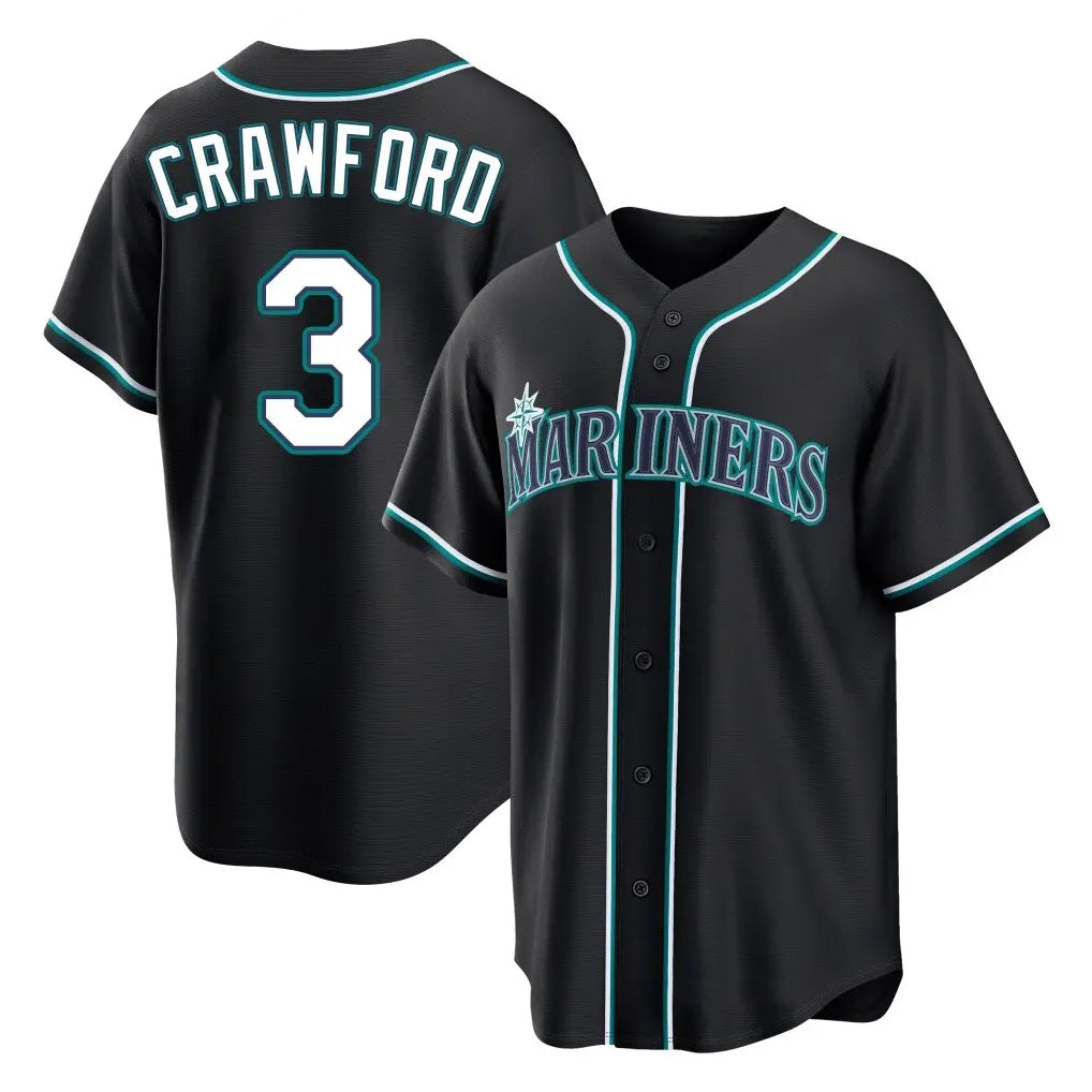 Odoa S.Mariners #3 J.P. Crawford Player Black Fashion Home Limited Stitched Jerseys