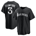 Odoa S.Mariners #3 J.P. Crawford Player Black Home Limited Stitched Jerseys