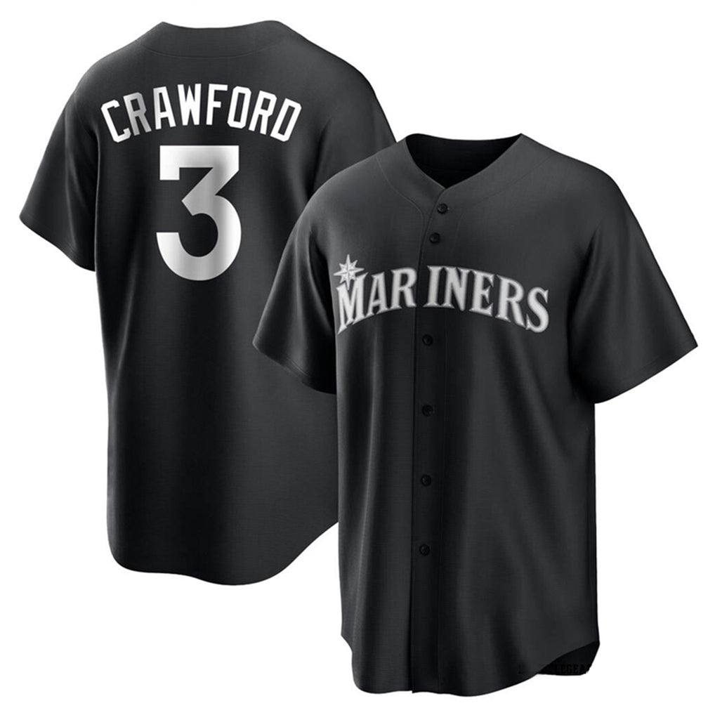 Odoa S.Mariners #3 J.P. Crawford Player Black Home Limited Stitched Jerseys