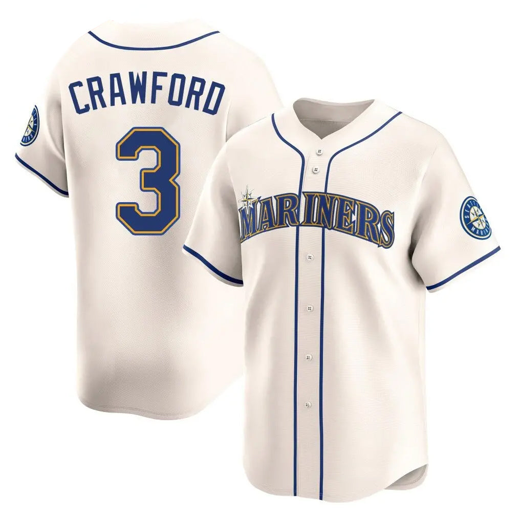 Odoa S.Mariners #3 J.P. Crawford Player Cream Home Limited Stitched Jerseys