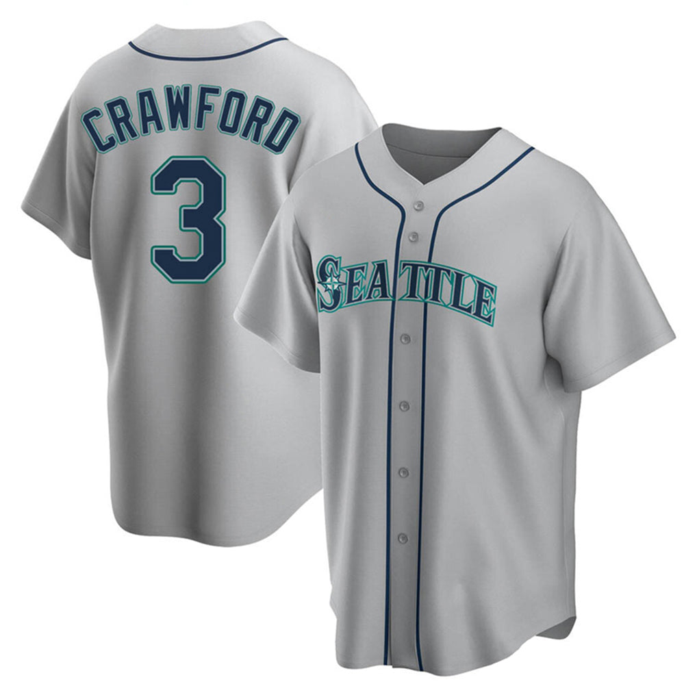Odoa S.Mariners #3 J.P. Crawford Player Gray Home Game Stitched Jerseys