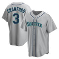 Odoa S.Mariners #3 J.P. Crawford Player Gray Home Game Stitched Jerseys