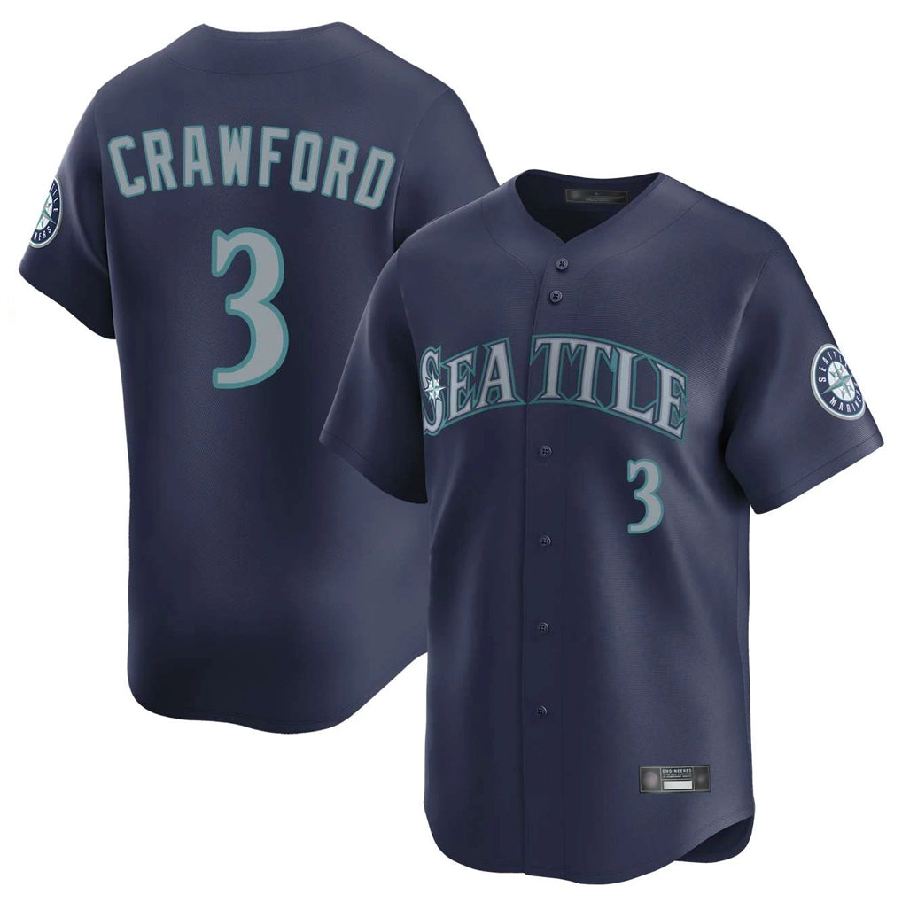 Odoa S.Mariners #3 J.P. Crawford Player Navy Home Limited Stitched Jerseys