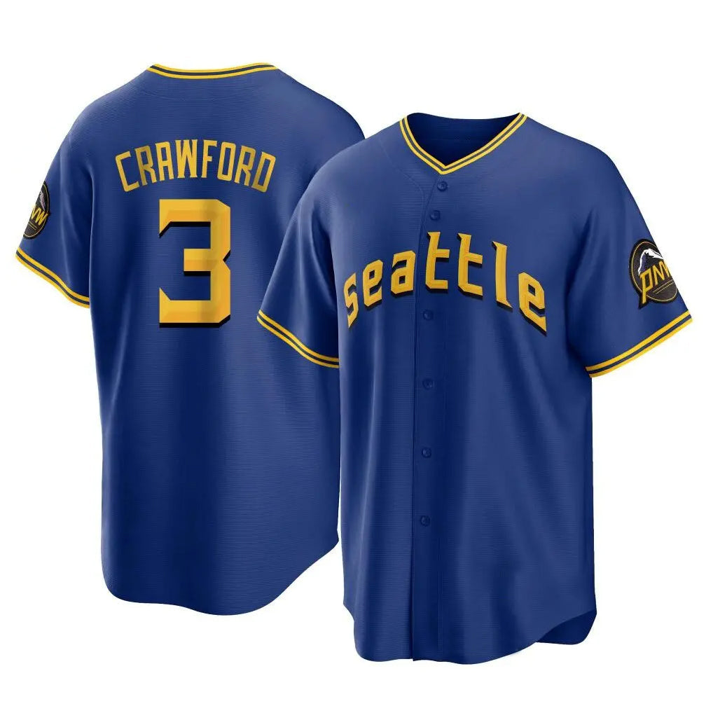 Odoa S.Mariners #3 J.P. Crawford Player Royal City Connect Home Game Stitched Jerseys