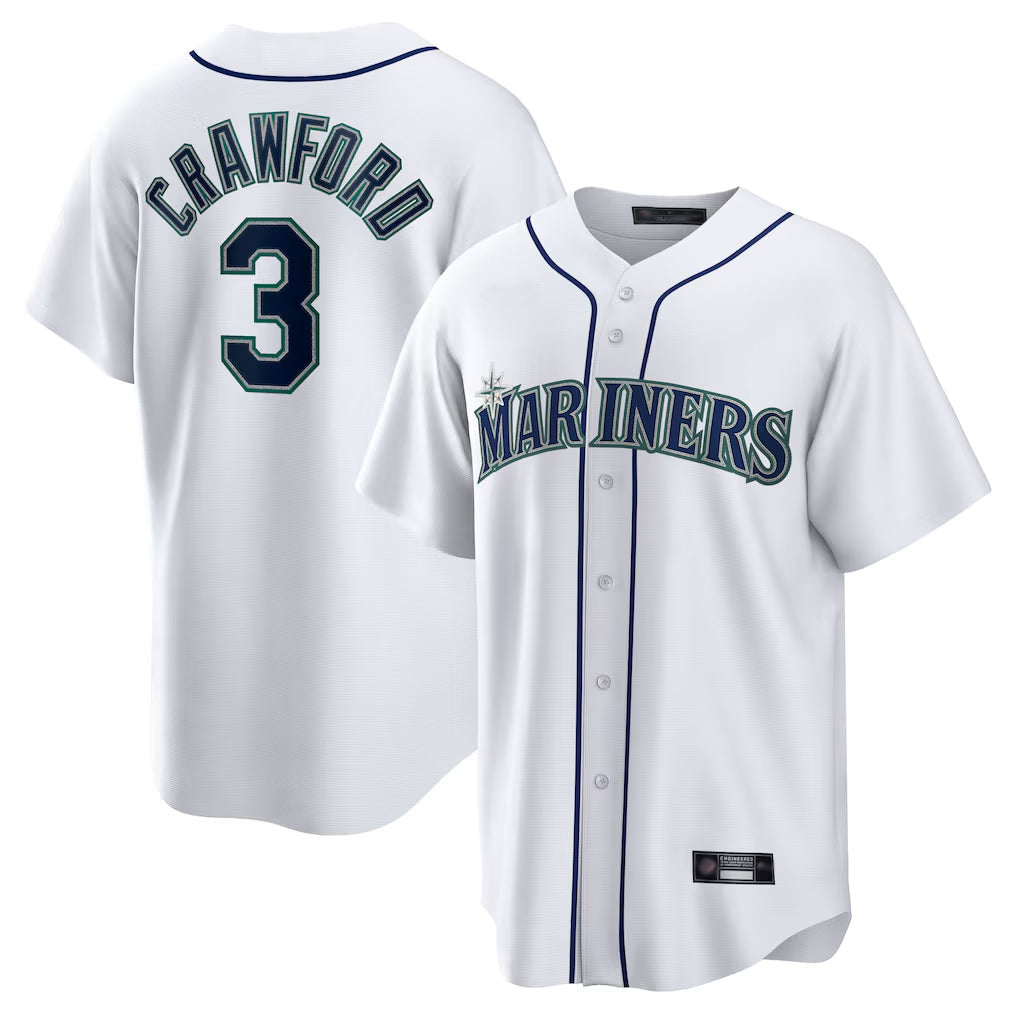 Odoa S.Mariners #3 J.P. Crawford Player White Home Game Stitched Jerseys