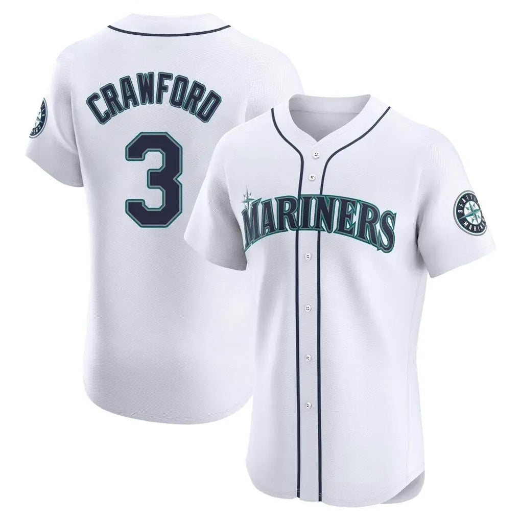 Odoa S.Mariners #3 J.P. Crawford Player White Home Limited Elite Stitched Jerseys