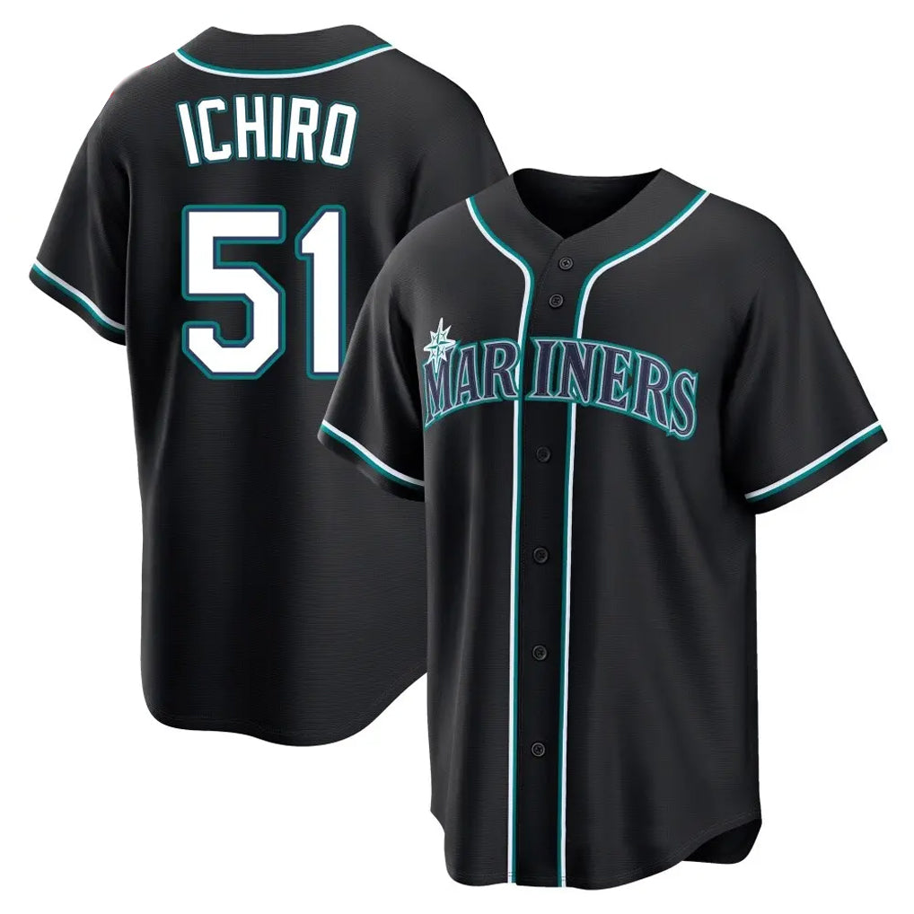 Odoa S.Mariners #51 Ichiro Suzuki Player Black Fashion Home Limited Stitched Jerseys