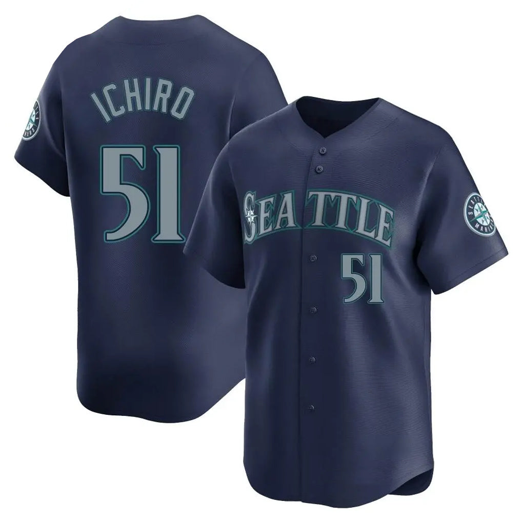 Odoa S.Mariners #51 Ichiro Suzuki Player Navy Home Limited Stitched Jerseys