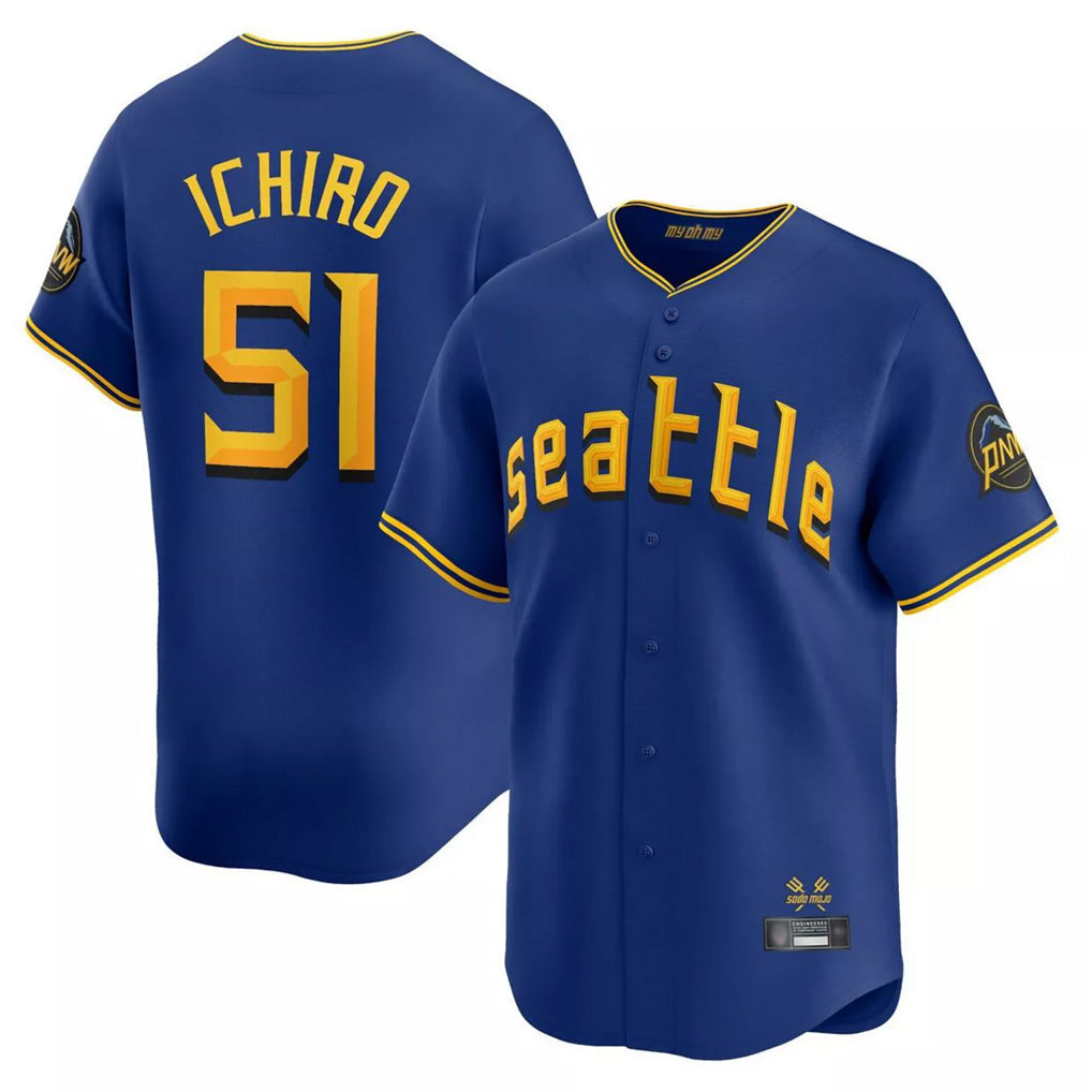 Odoa S.Mariners #51 Ichiro Suzuki Player Royal City Connect Home Limited Stitched Jerseys