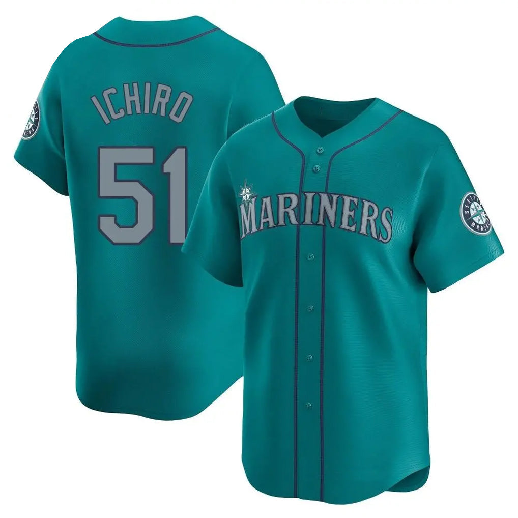 Odoa S.Mariners #51 Ichiro Suzuki Player Teal Home Limited Stitched Jerseys