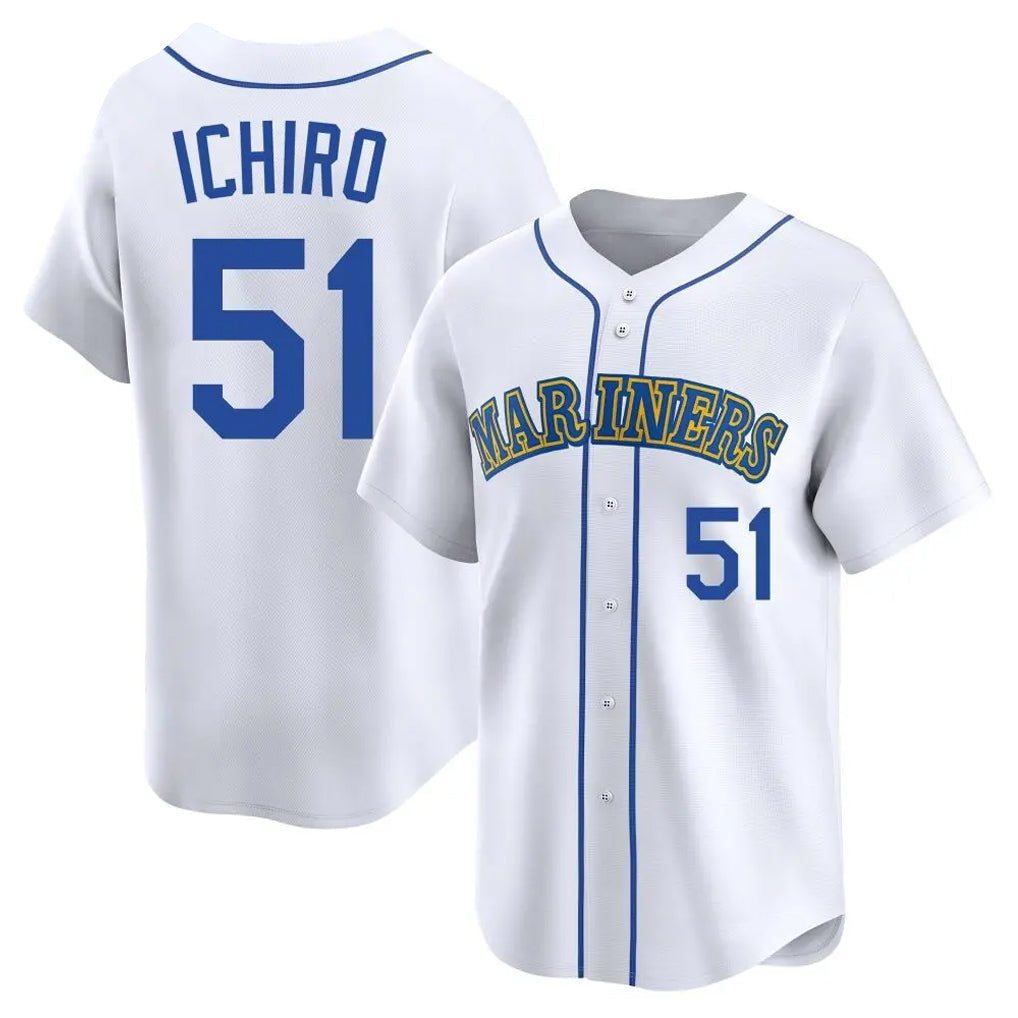Odoa S.Mariners #51 Ichiro Suzuki Player White Pitch Fashion Game Stitched Jerseys