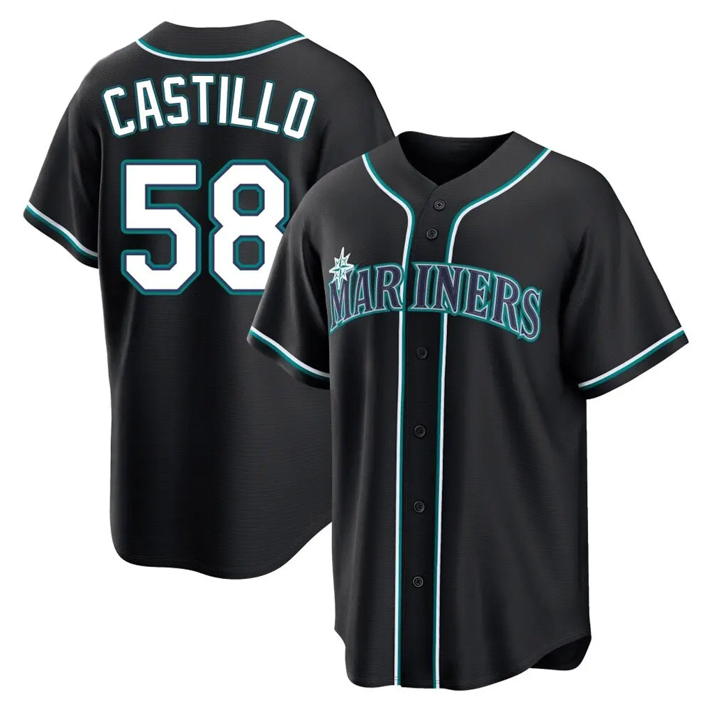 Odoa S.Mariners #58 Luis Castillo Player Black Fashion Home Limited Stitched Jerseys