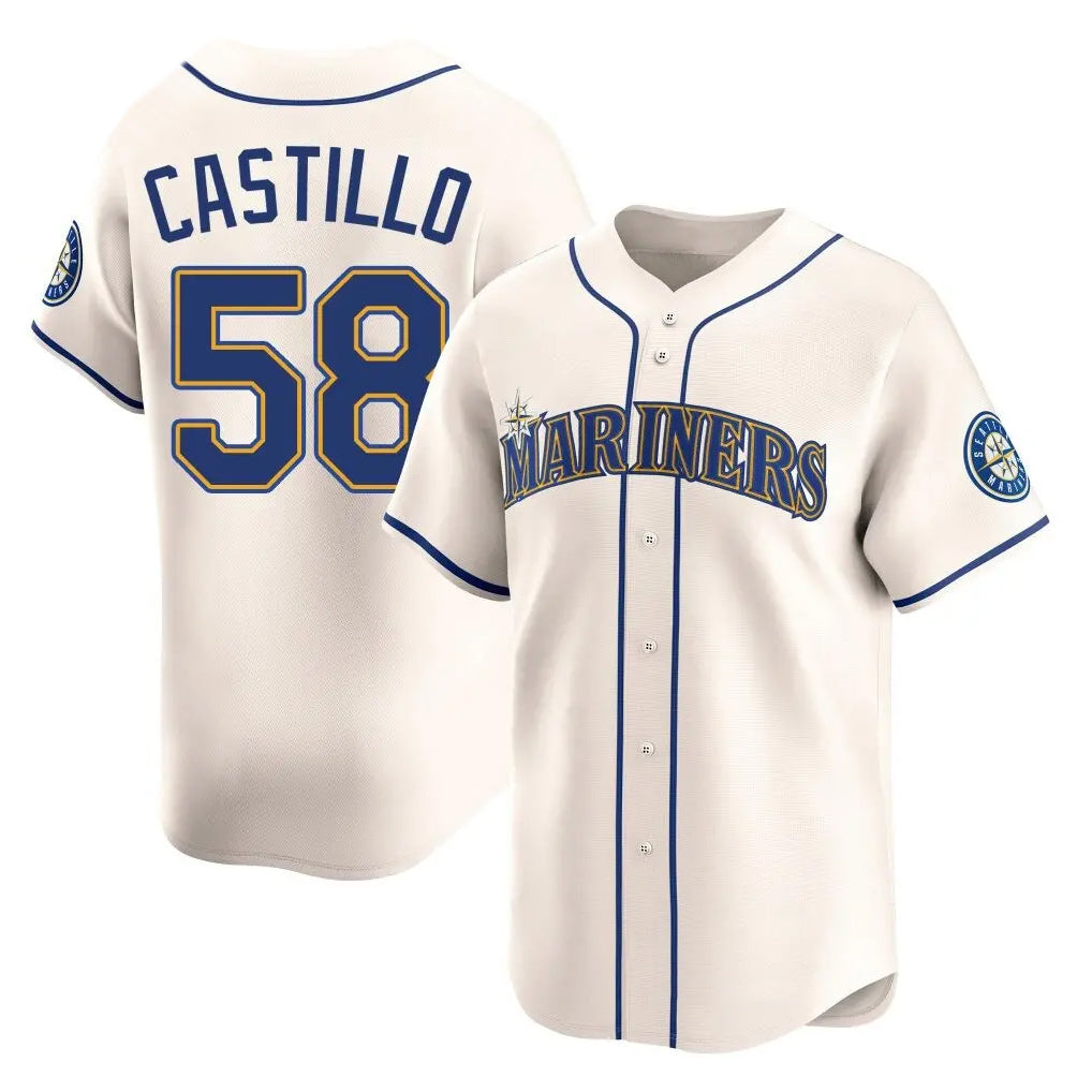 Odoa S.Mariners #58 Luis Castillo Player Cream Home Limited Stitched Jerseys