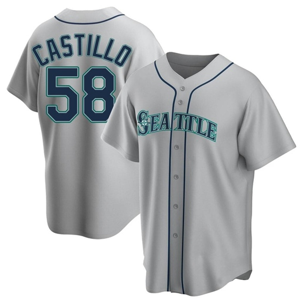 Odoa S.Mariners #58 Luis Castillo Player Gray Home Game Stitched Jerseys