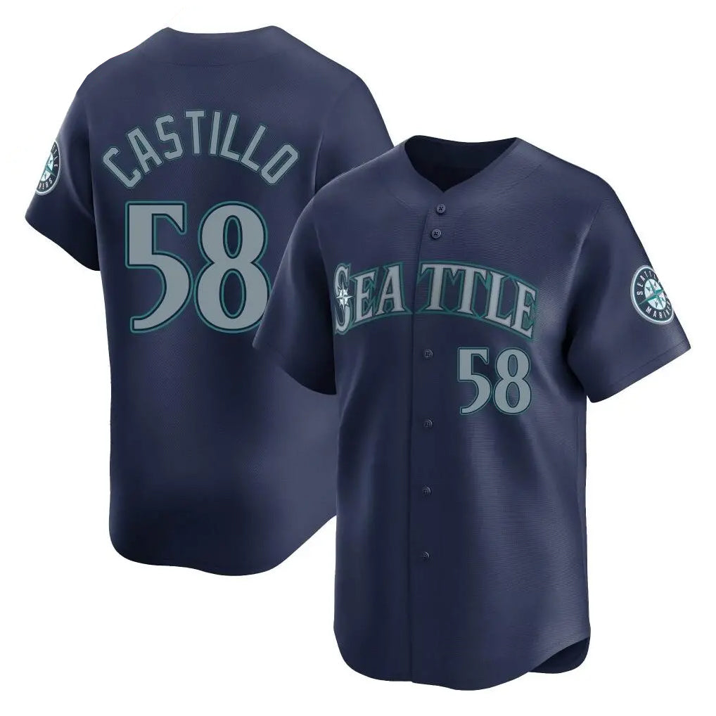 Odoa S.Mariners #58 Luis Castillo Player Navy Home Limited Stitched Jerseys