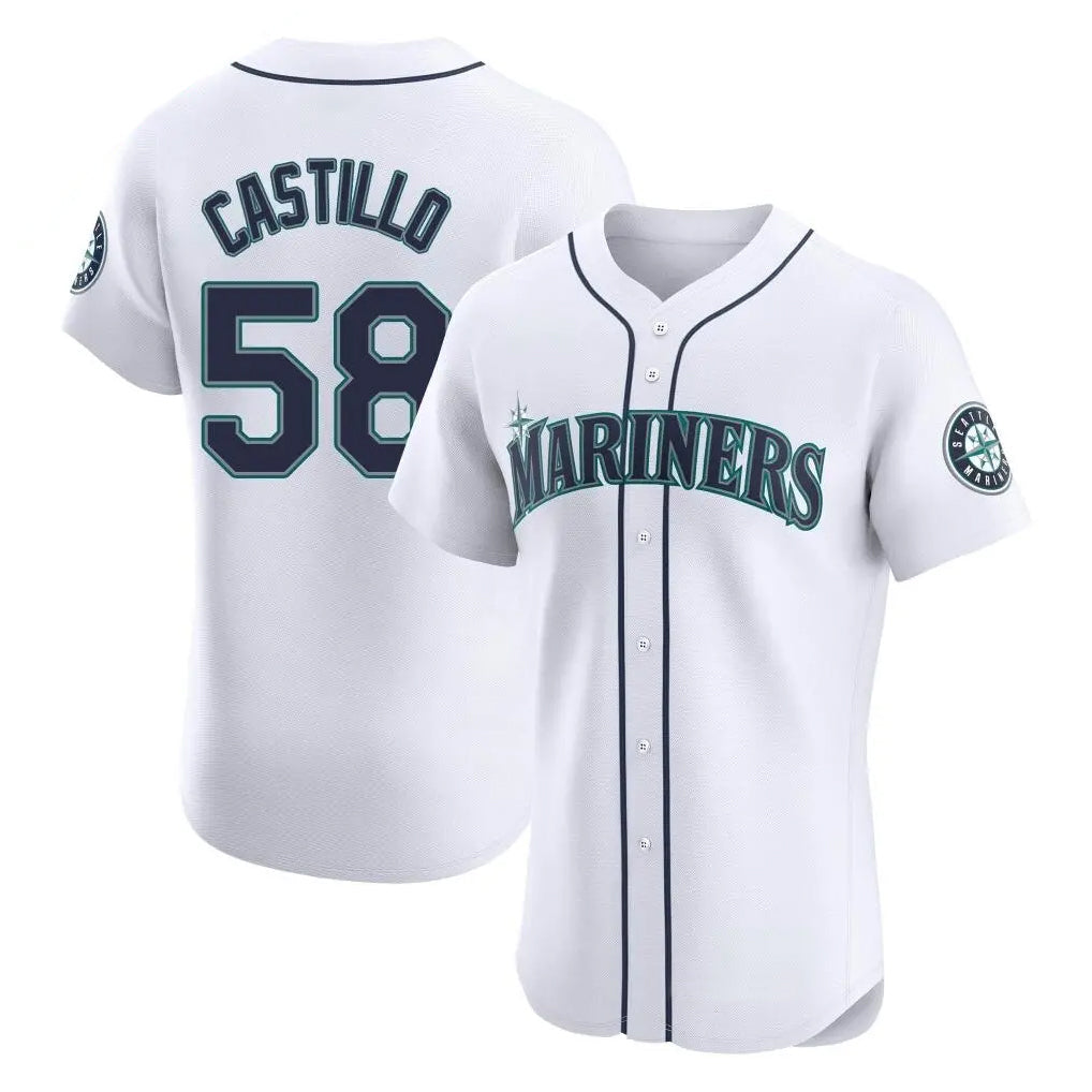 Odoa S.Mariners #58 Luis Castillo Player White Home Limited Elite Stitched Jerseys