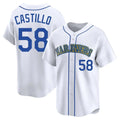 Odoa S.Mariners #58 Luis Castillo Player White Throwback Cooperstown Collection Limited Game Stitched Jerseys