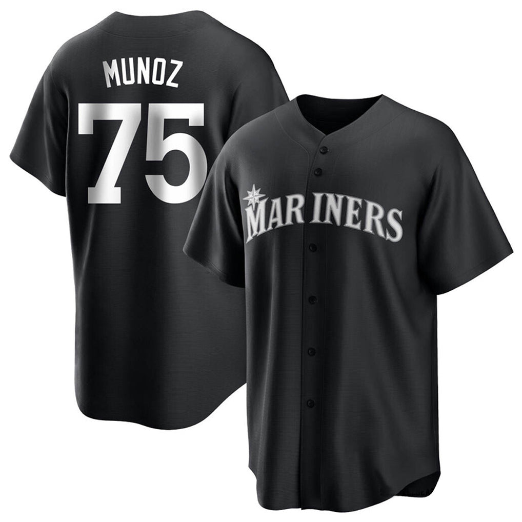 Odoa S.Mariners #75 Andres Munoz Player Black Home Limited Stitched Jerseys
