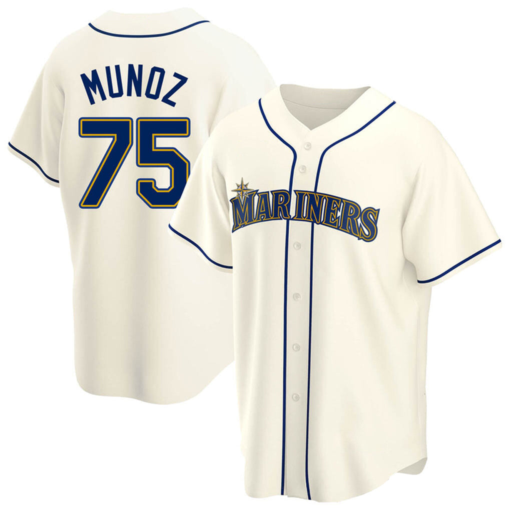 Odoa S.Mariners #75 Andres Munoz Player Cream Home Game Stitched Jerseys