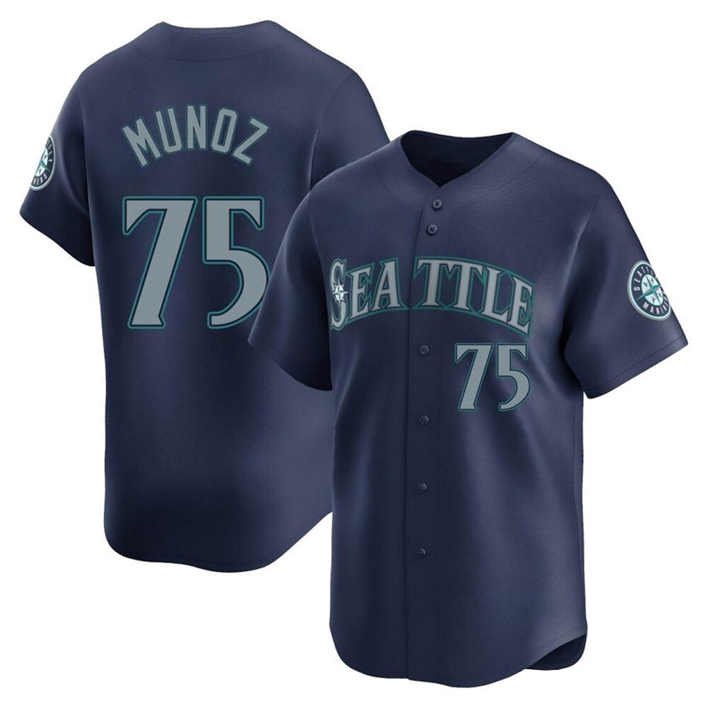 Odoa S.Mariners #75 Andres Munoz Player Navy Home Limited Stitched Jerseys