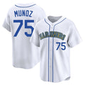 Odoa S.Mariners #75 Andres Munoz Player White Throwback Cooperstown Collection Home Limited Stitched Jerseys