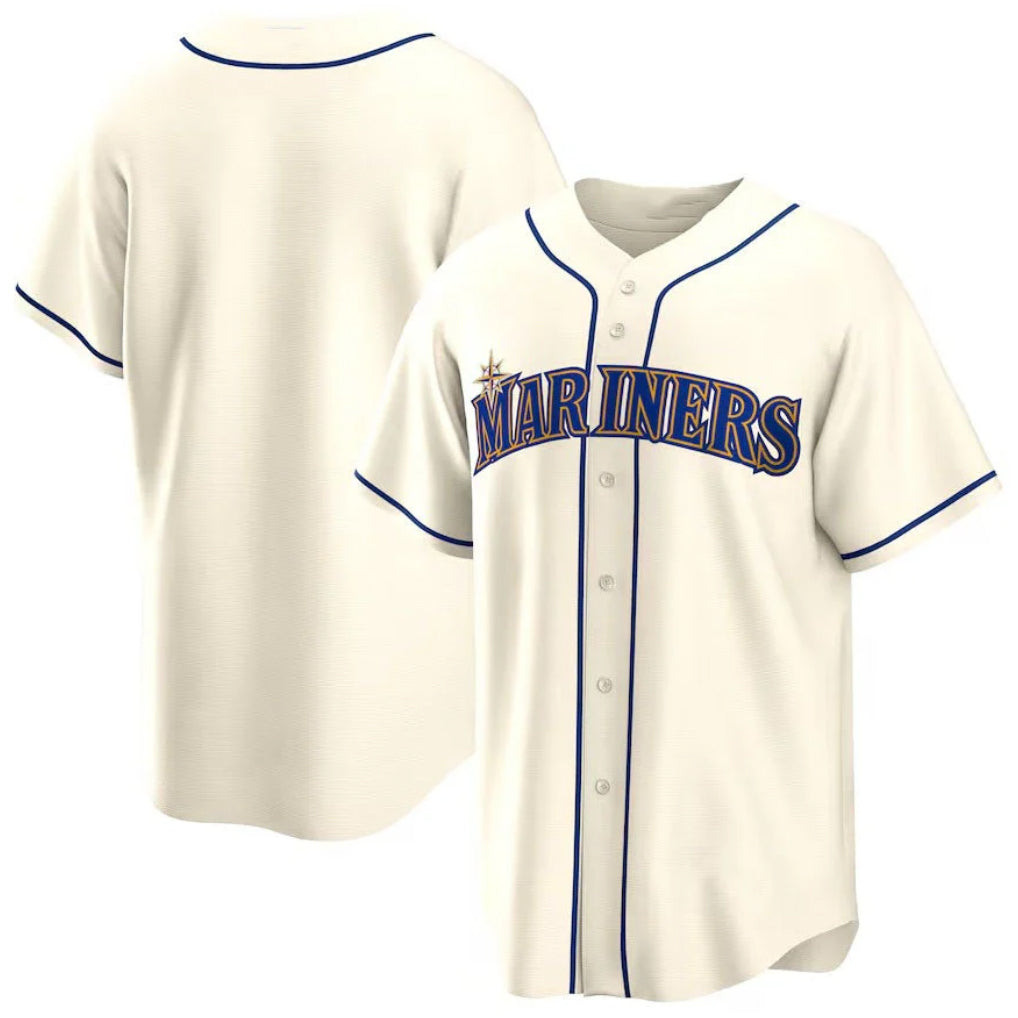 Odoa S.Mariners Blank Player Cream Home Game Stitched Jerseys