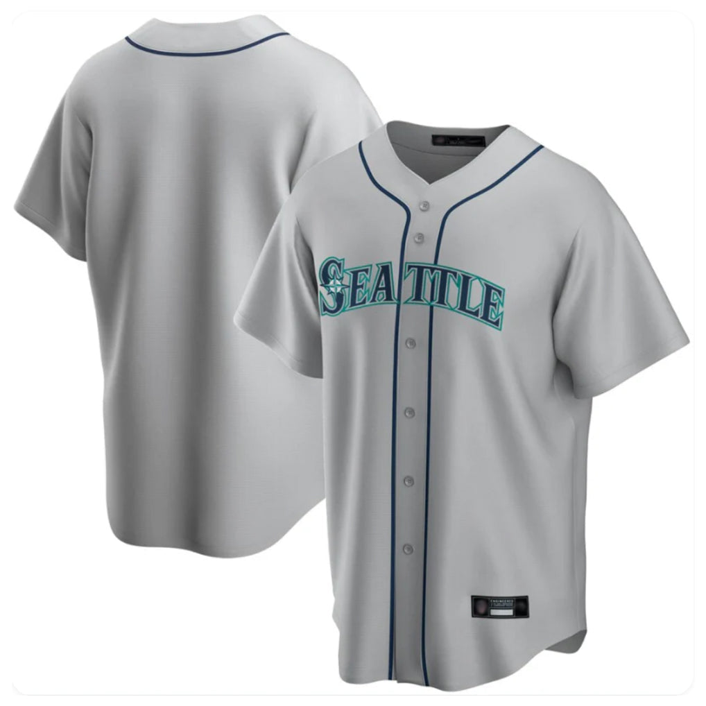 Odoa S.Mariners Blank Player Gray Home Game Stitched Jerseys