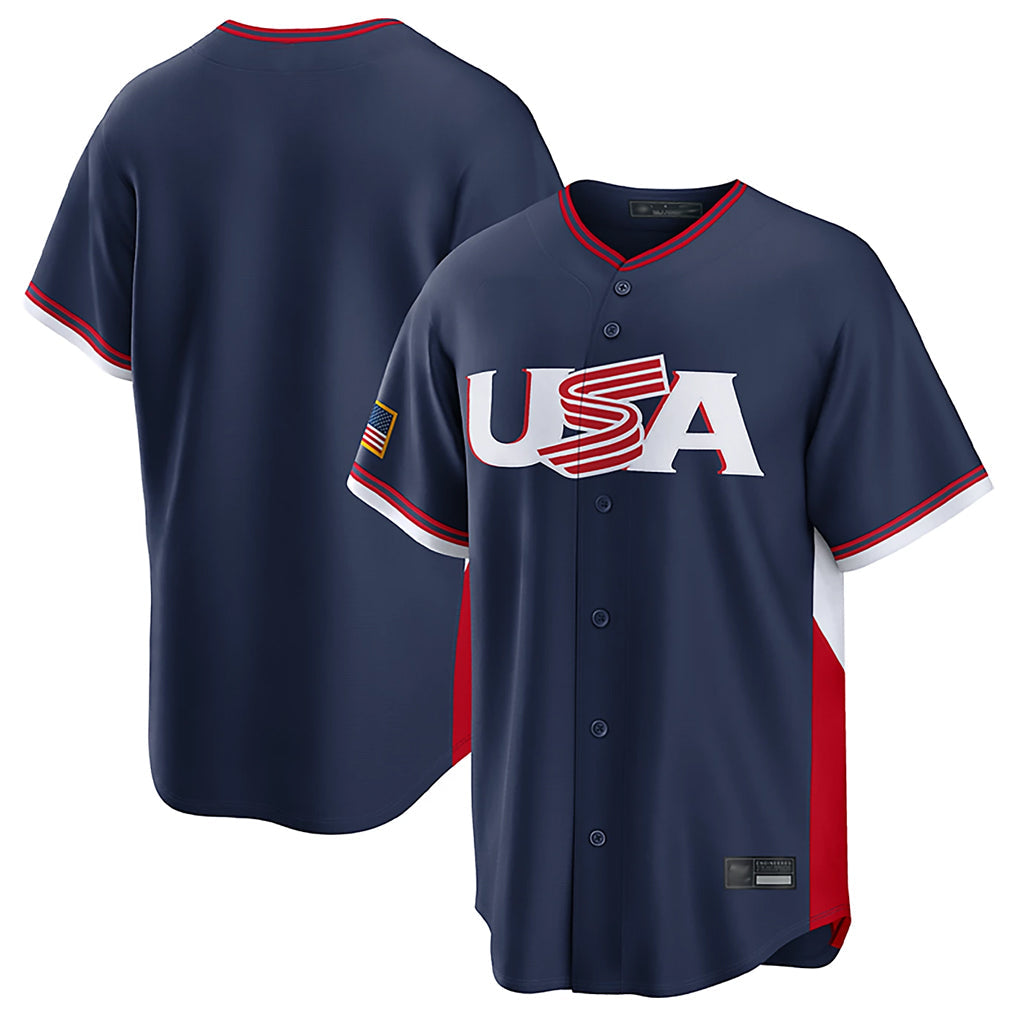 Odoa S.Mariners Blank Player Navy USA 2026 World Classic Road Stitched Jerseys