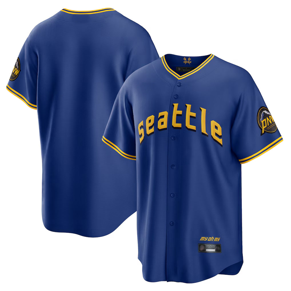 Odoa S.Mariners Blank Player Royal City Connect Home Game Stitched Jerseys