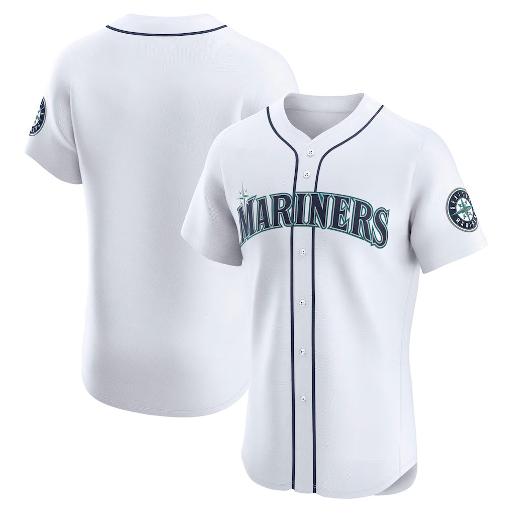 Odoa S.Mariners Blank Player White Home Limited Elite Stitched Jerseys