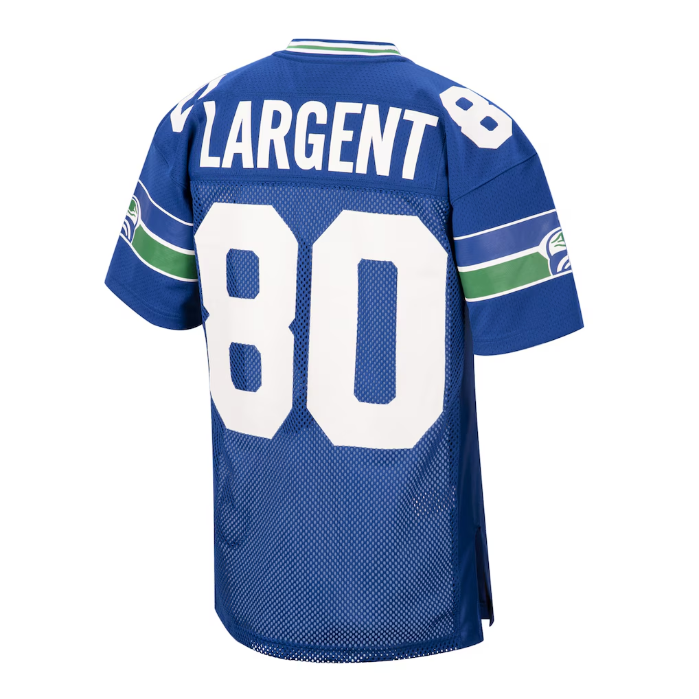Odoa S.Seahawks 1985 #80 Steve Largent Mitchell & Ness Royal Authentic Throwback Retired Player Stitched Puhic Jersey