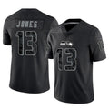 Odoa S.Seahawks #13 Ernest Jones IV Player Black Limited Reflective Home Game Stitched Jerseys